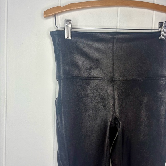 SPANX Faux Leather Leggings Black Party Going Out Club Stretch Women’s Large - Picture 4 of 8